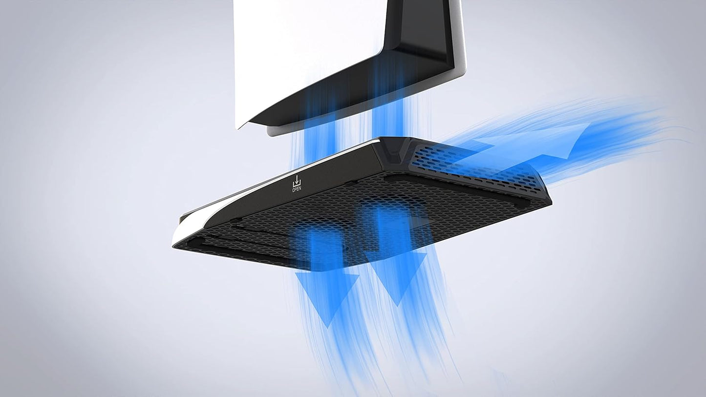Imp Gaming DLX Twin Charging Tower Inc Cooling Fans & Game Storage Stand PS5