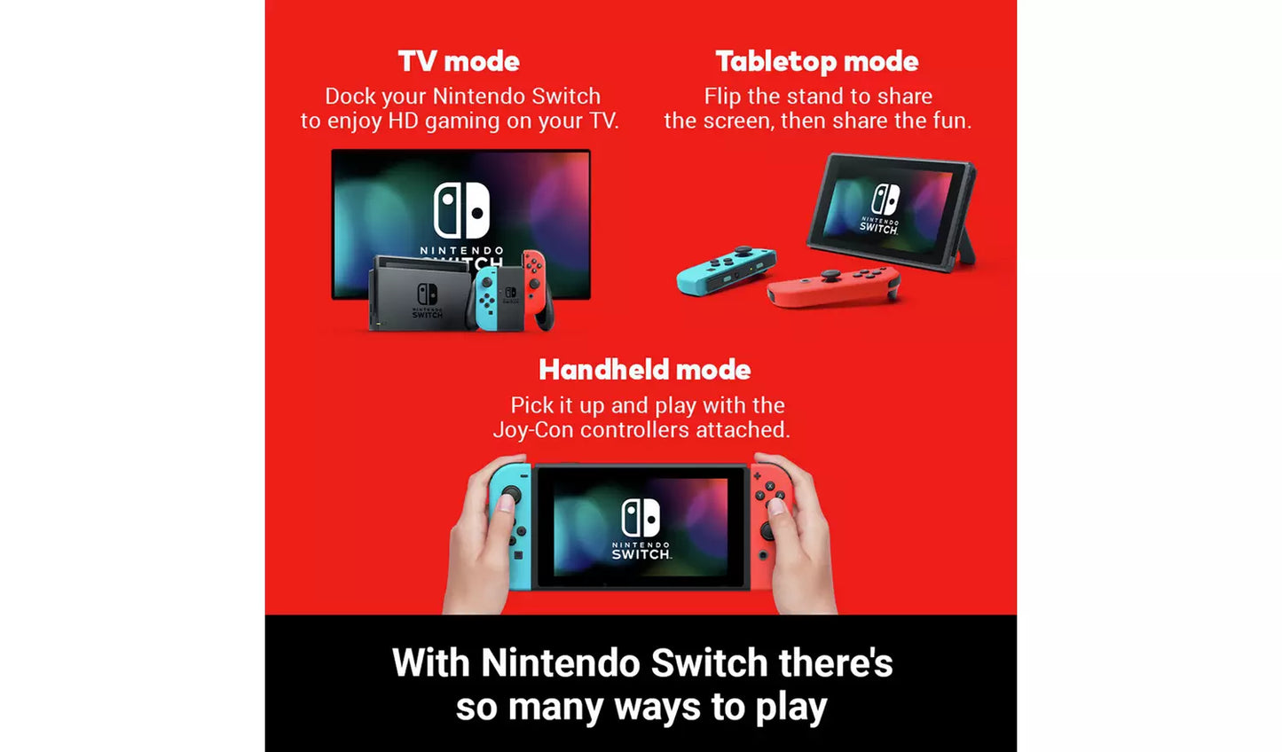 Nintendo Switch Neon Blue & Red Console - New