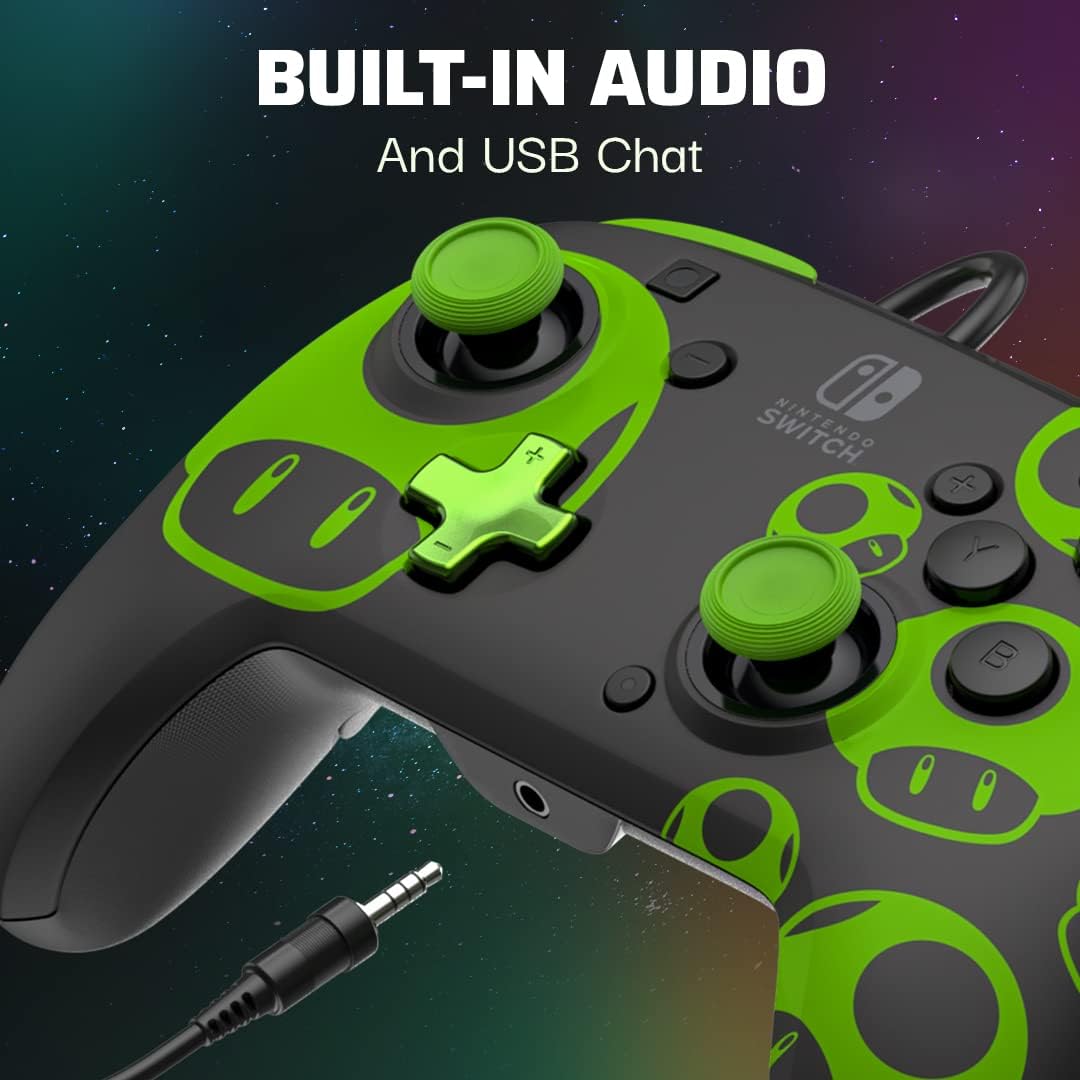 Nintendo Switch - PDP Super Mario Wired controller 1-UP Glow in the dark