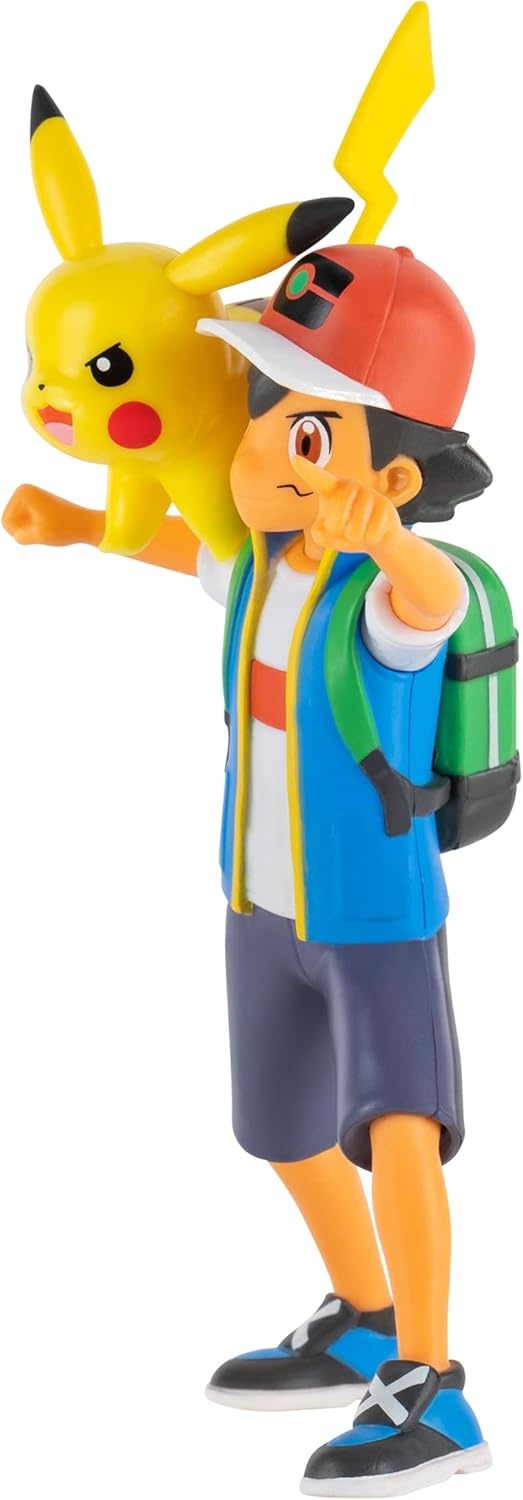 Pokémon 4.5" Feature Battle Action Figure, Features Ash and Pikachu