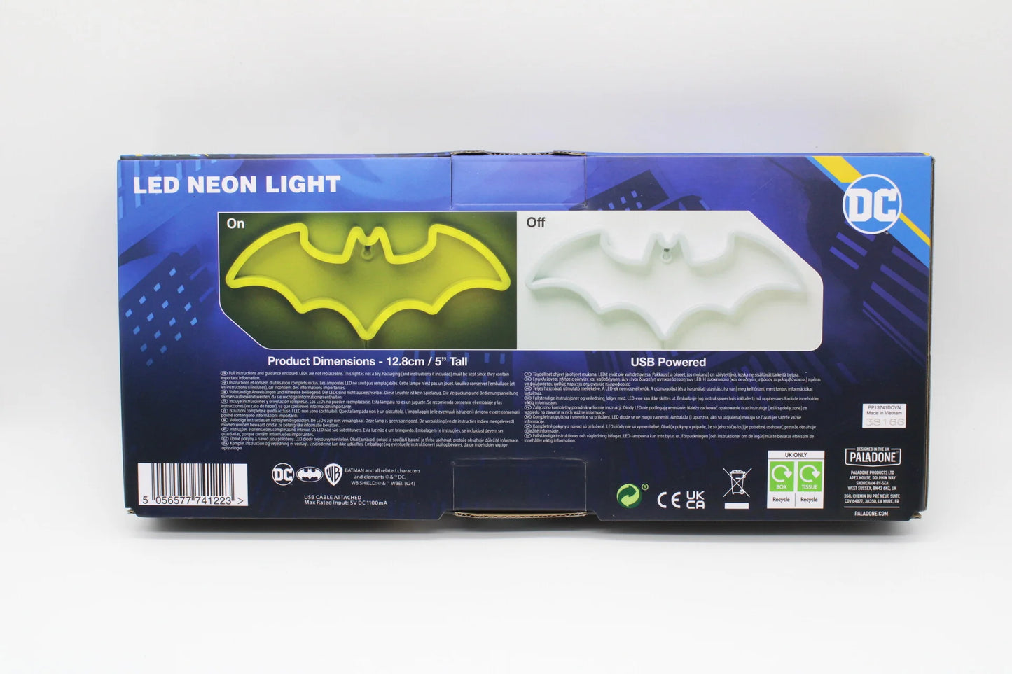 Batman LED Neon Light - Officially Licensed DC Comics, Iconic Logo Shaped Lamp