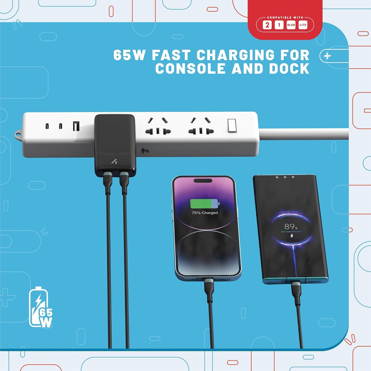 Nintendo Switch & Switch 2 Stealth Travel Mains Adapter
