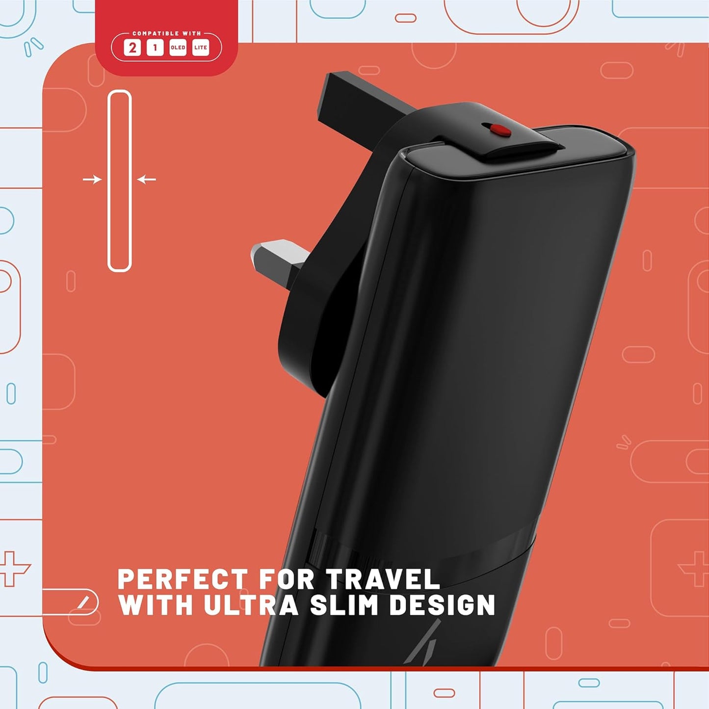 Nintendo Switch & Switch 2 Stealth Travel Mains Adapter