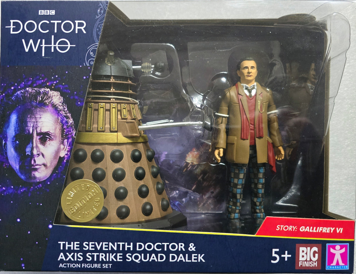 MER | The Seventh Doctor & Axis Strike Squad Dalek Action Figure | Merchandise