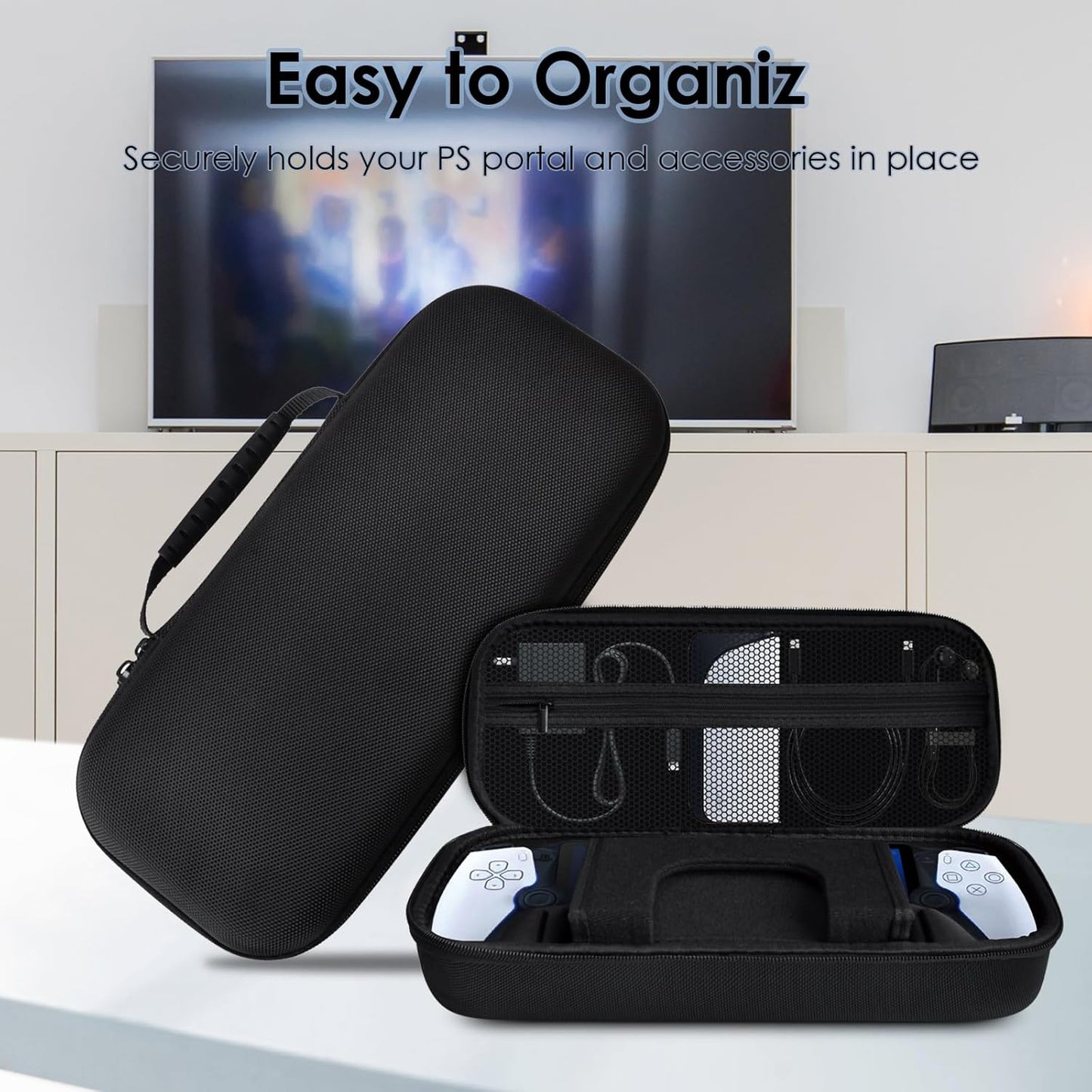 IUHOZI PS Portal Carrying Case, Hard Eva Shell Compatible with PlayStation Portal Remote Player, Protective Case Cover with Protector Screen for PlayStation Portal (Nylon)