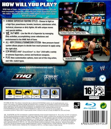 WWE SmackDown! vs. RAW 2008 - PS3