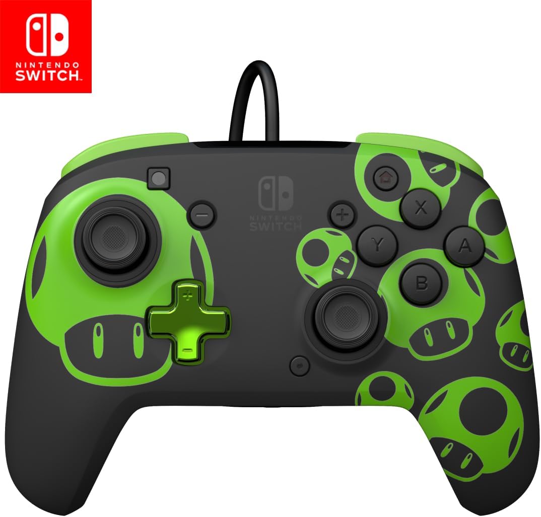 Nintendo Switch - PDP Super Mario Wired controller 1-UP Glow in the dark