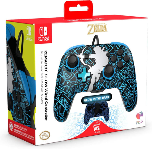 Nintendo Switch - PDP Zelda Wired controller 1-UP Glow in the dark Officially Licensed by Nintendo