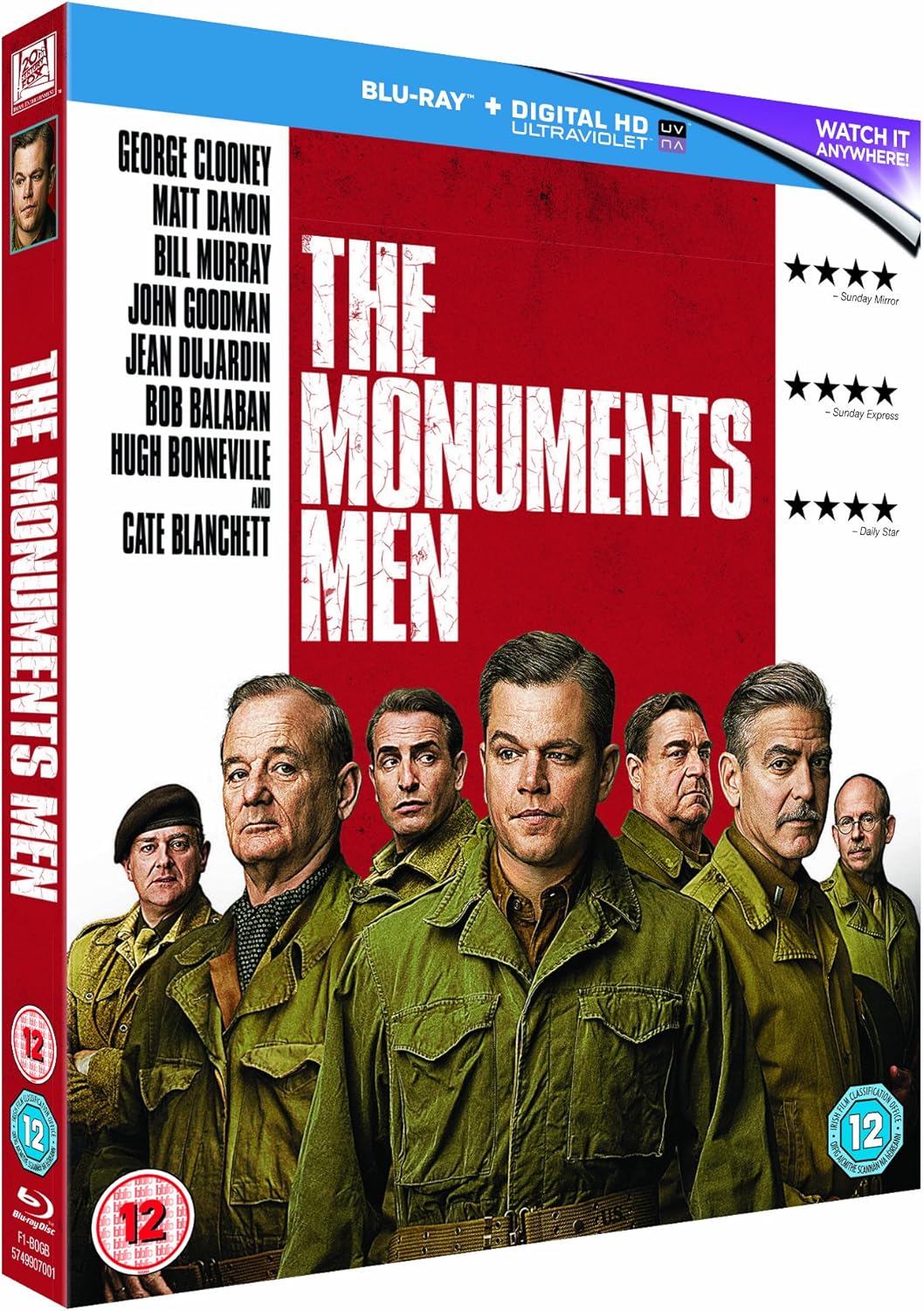 The Monuments Men – Blu-ray War Drama Film George Clooney