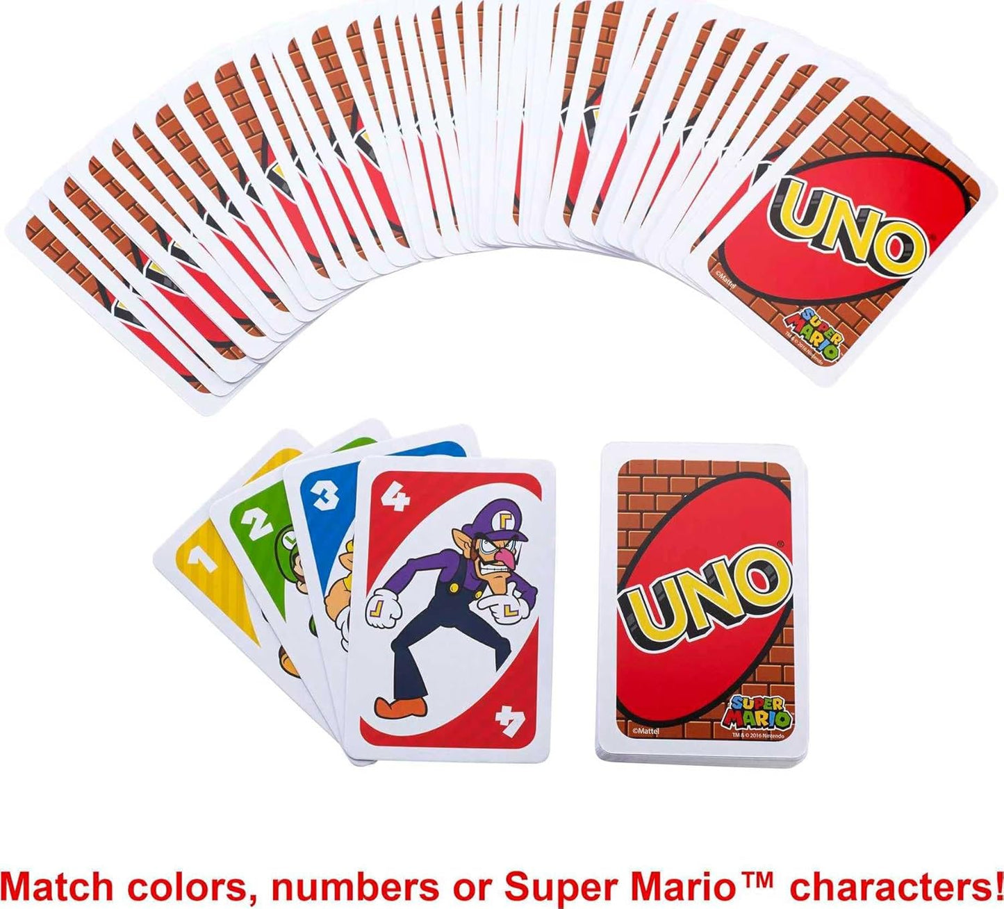 UNO Super Mario Card Game Animated Character Themed Collector Deck