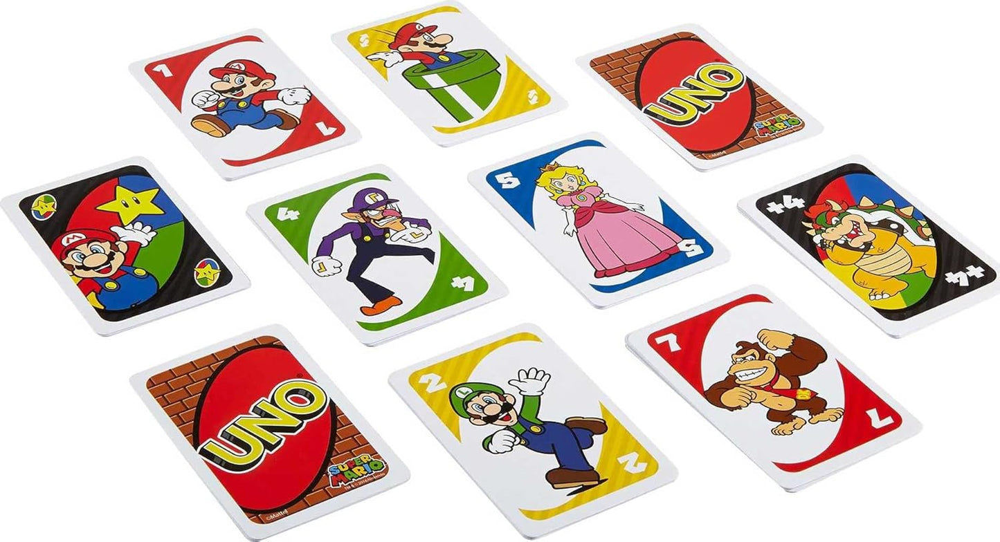 UNO Super Mario Card Game Animated Character Themed Collector Deck