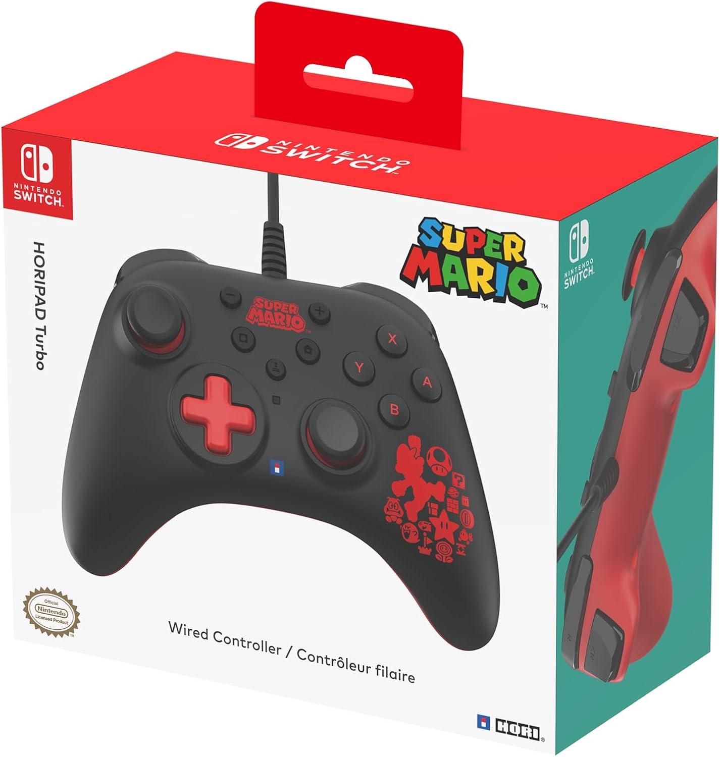 Nintendo Switch - HORIPAD Turbo (Mario) Ergonomic Wired Controller