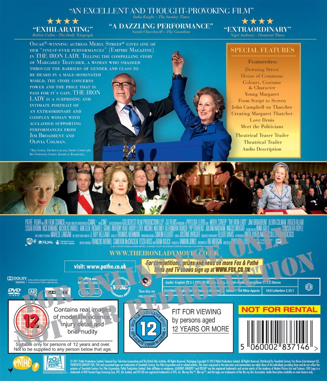 The Iron Lady – Blu-ray Biography Drama Meryl Streep Pathé