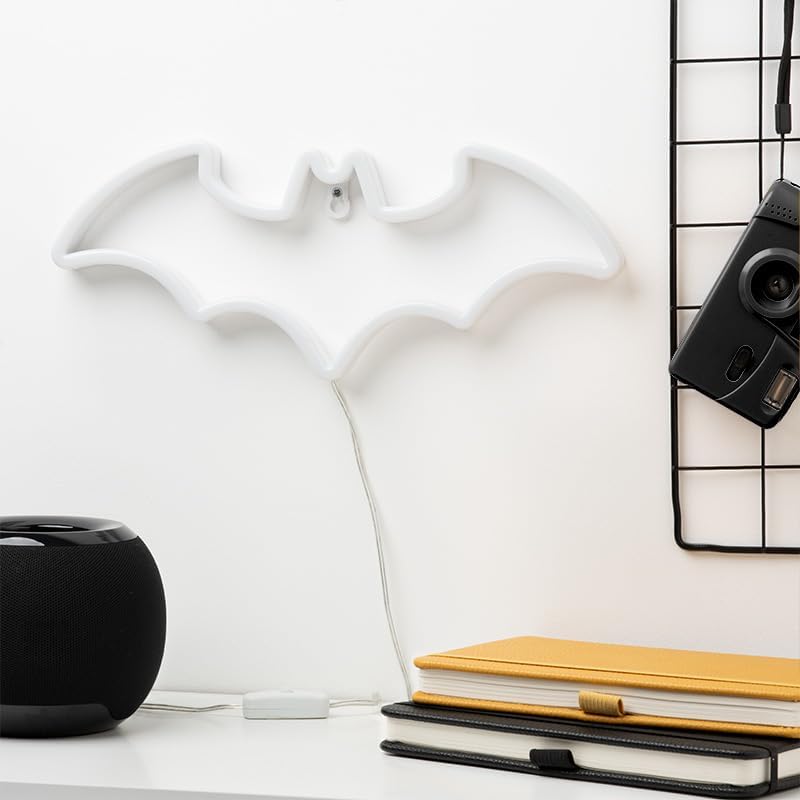 Batman LED Neon Light - Officially Licensed DC Comics, Iconic Logo Shaped Lamp