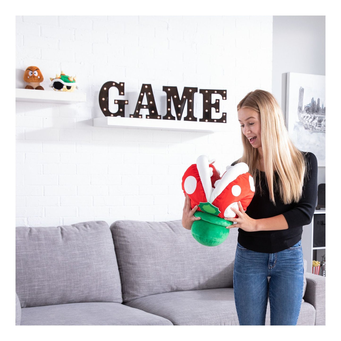 MER | Club Mocchi Mocchi Super Mario Piranha Mega Plush – Large Soft Toy