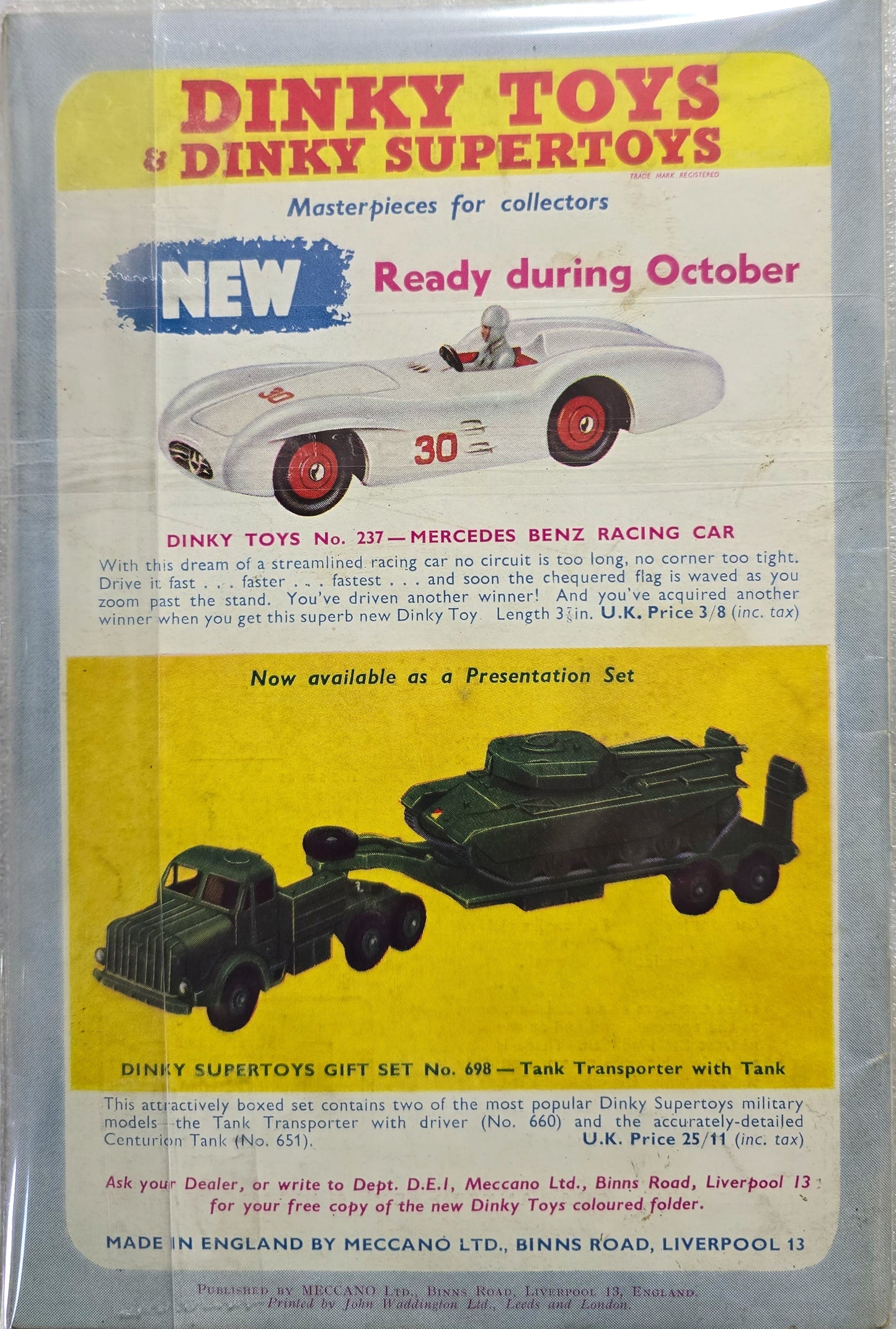 MER | Meccano Magazine Vol.XLII No.10 October 1957 | Merchandise